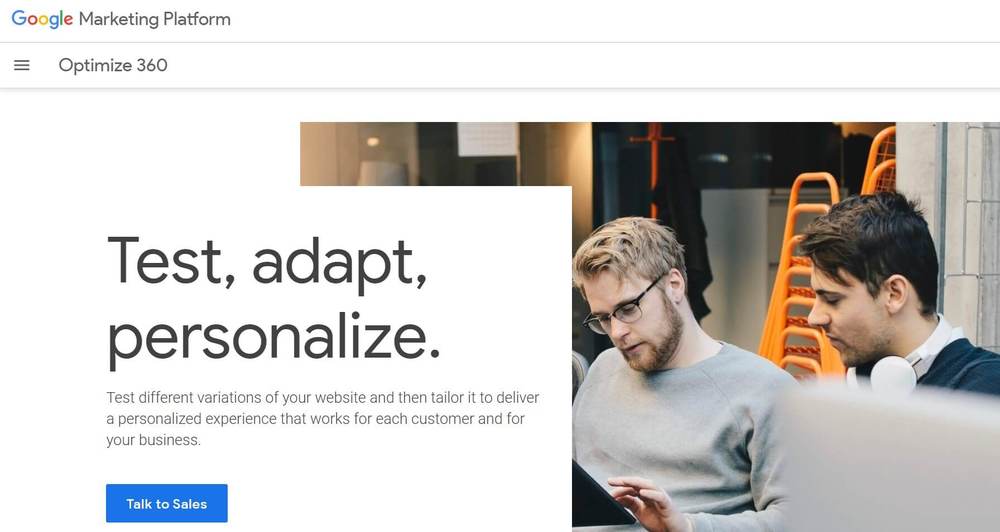 Narzędzia do testowania A/B dla przedsiębiorstw Google Optimize 360