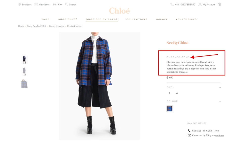 Chloe przekonująca analiza kopii produktu