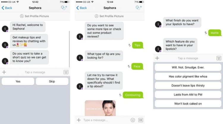 Sephora kik bot suporte ao cliente ciência da persuasão