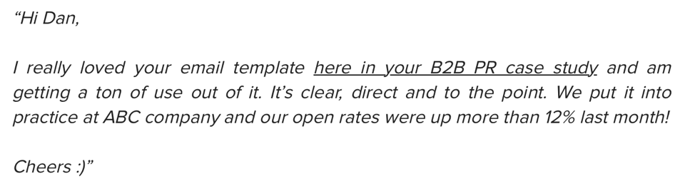 Variação de cópia curta de e-mail de teste A/B