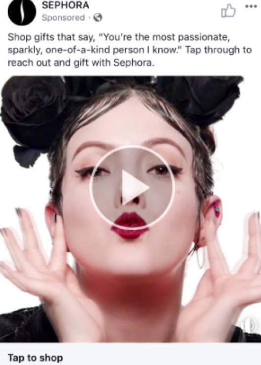 优化 Facebook 广告 Sephora 视频广告