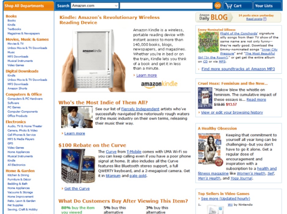 amazon w 2008 e-commerce UX