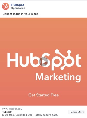 exemplo de anúncio eficaz no Facebook Hubspot