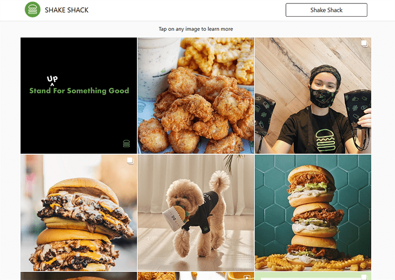 Shake Shack Link in Instagram