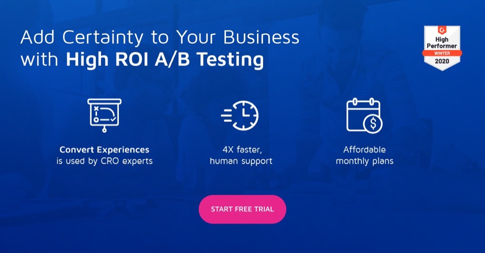 Essai gratuit de tests A/B à haut retour sur investissement