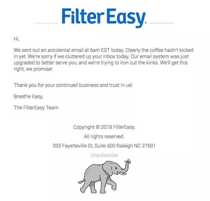 Filter email contoh permintaan maaf downtime yang mudah