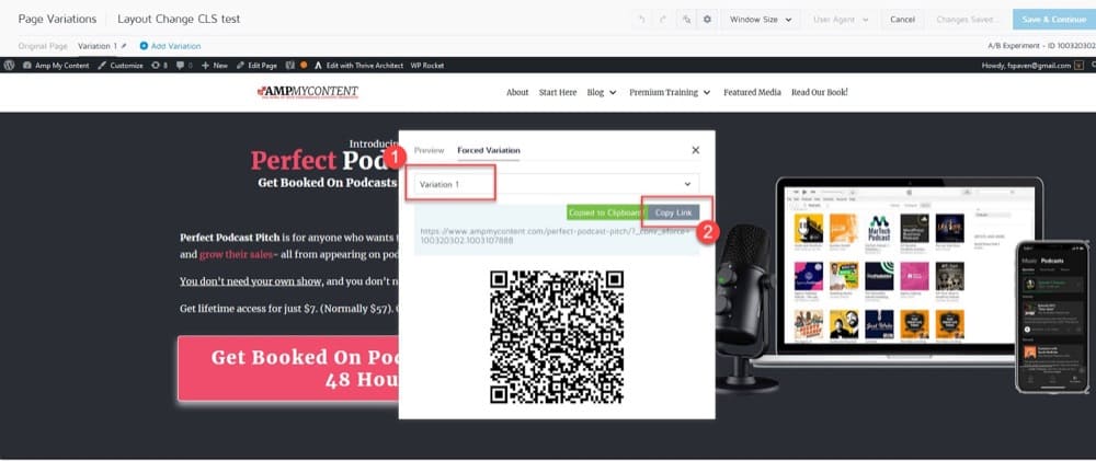 Cumulative Layout Shift A/B Testing example