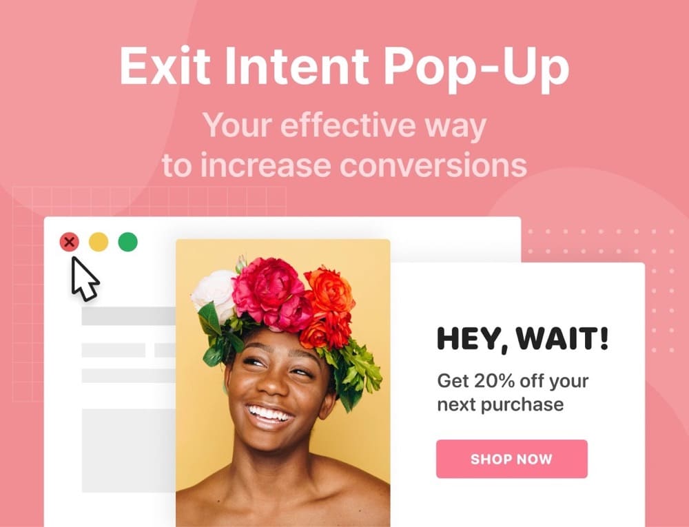 esempio di pop-up con intento di uscita