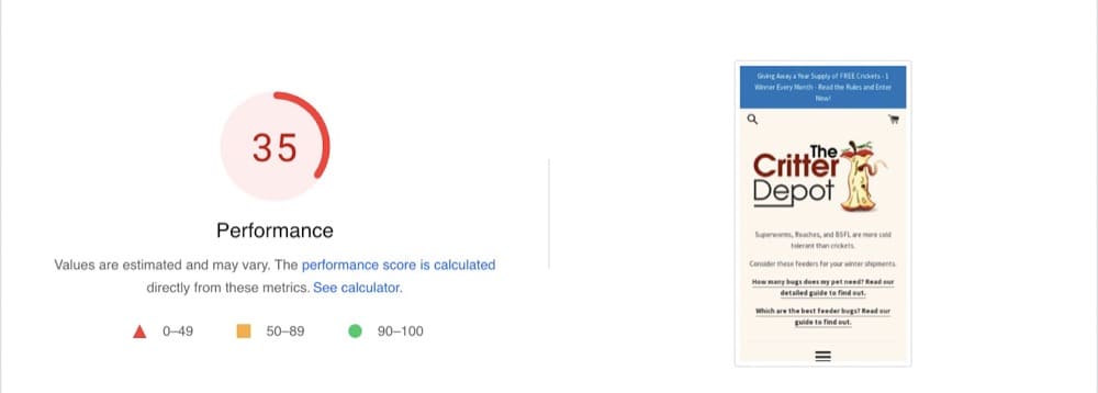 Optimización de ingresos de comercio electrónico de velocidad de página