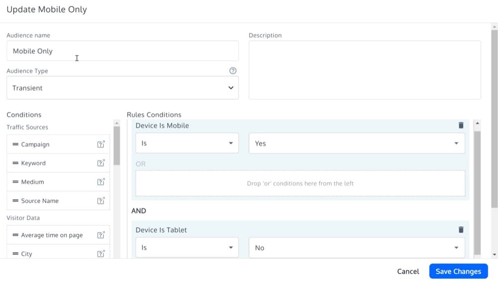 Configuración de audiencia en Convert Experiences