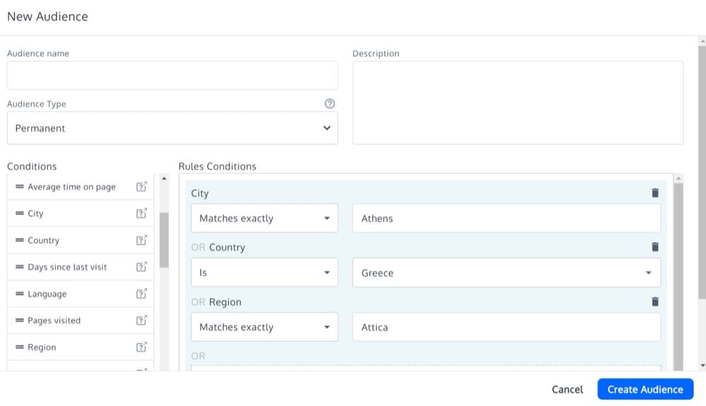 สร้างกลุ่มเป้าหมายใหม่ใน Convert Experiences