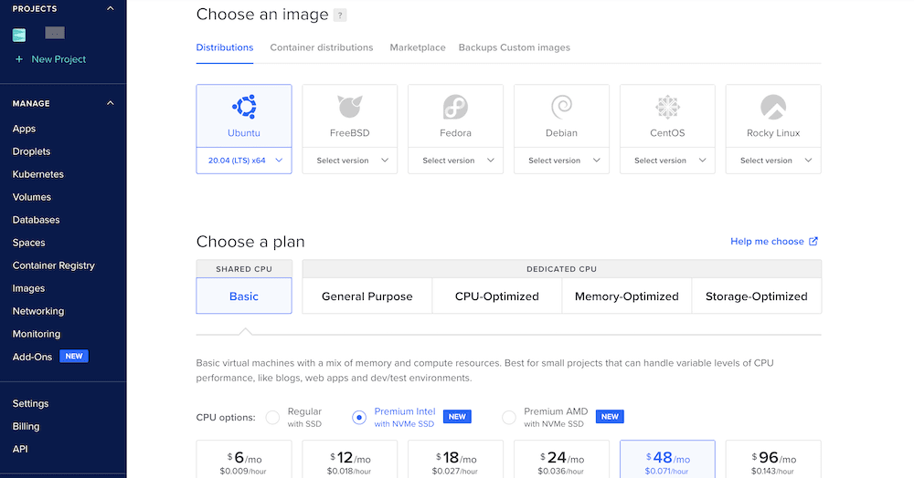 DigitalOcean 的部署向导。