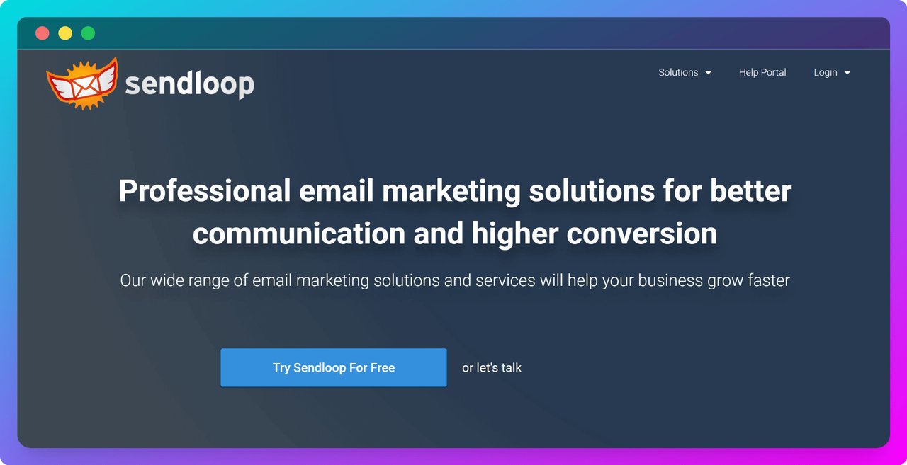 Sendloop-website-screenshot-as-transactional-email-software-solution