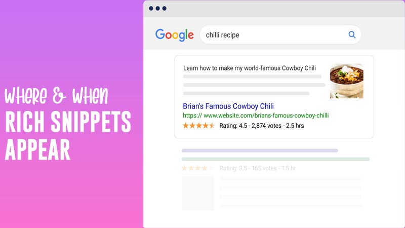 where rich snippets appear show up on google