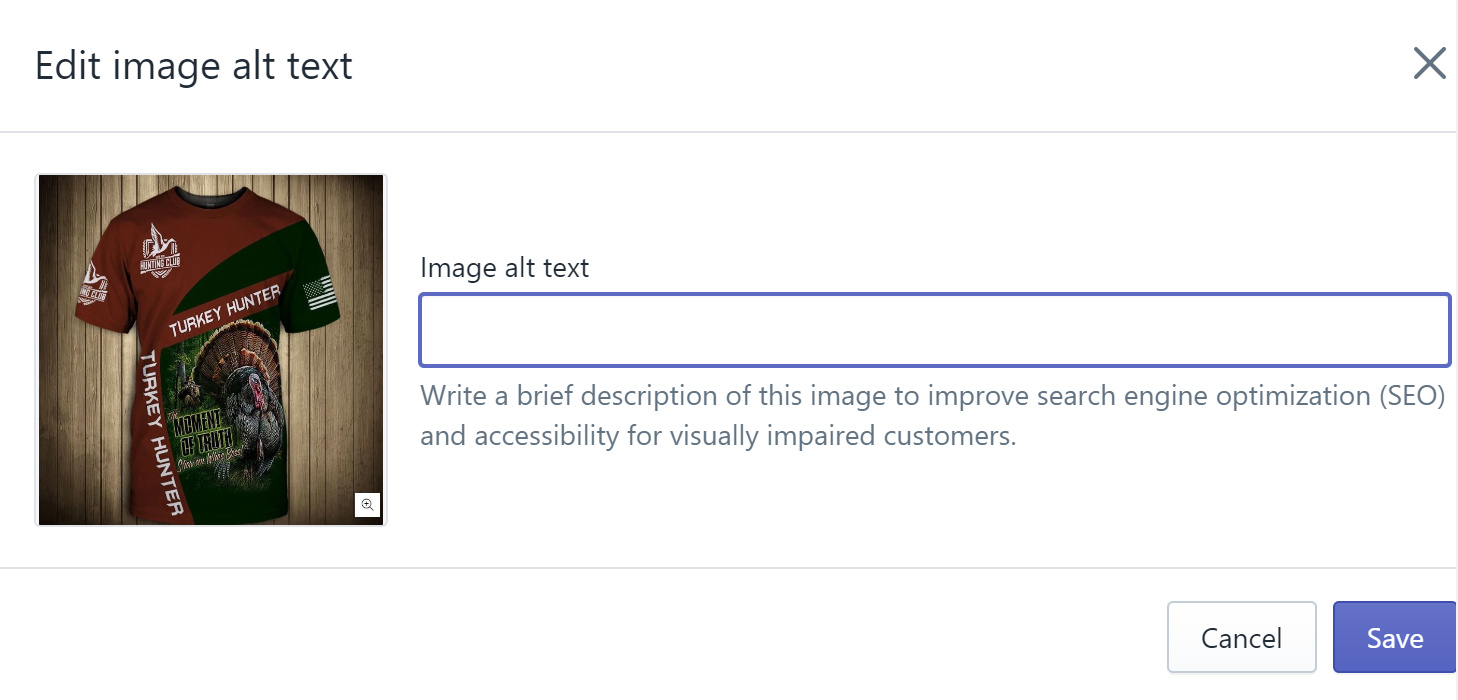 Langkah 5 untuk menambahkan teks alternatif ke Shopify