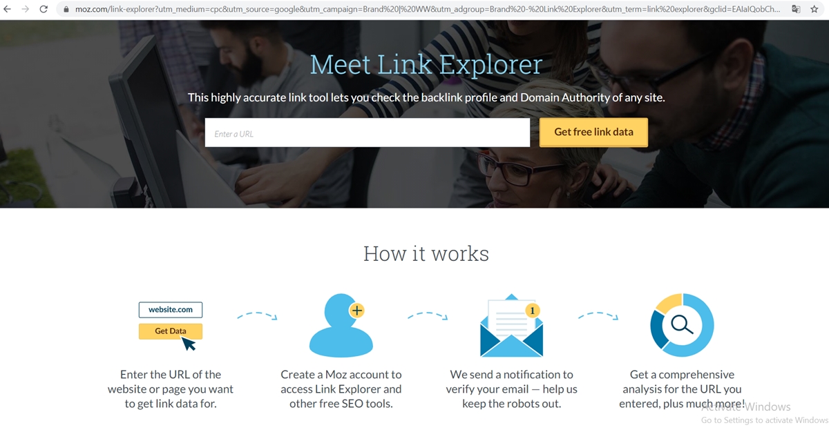 Link Explorer al lui Moz