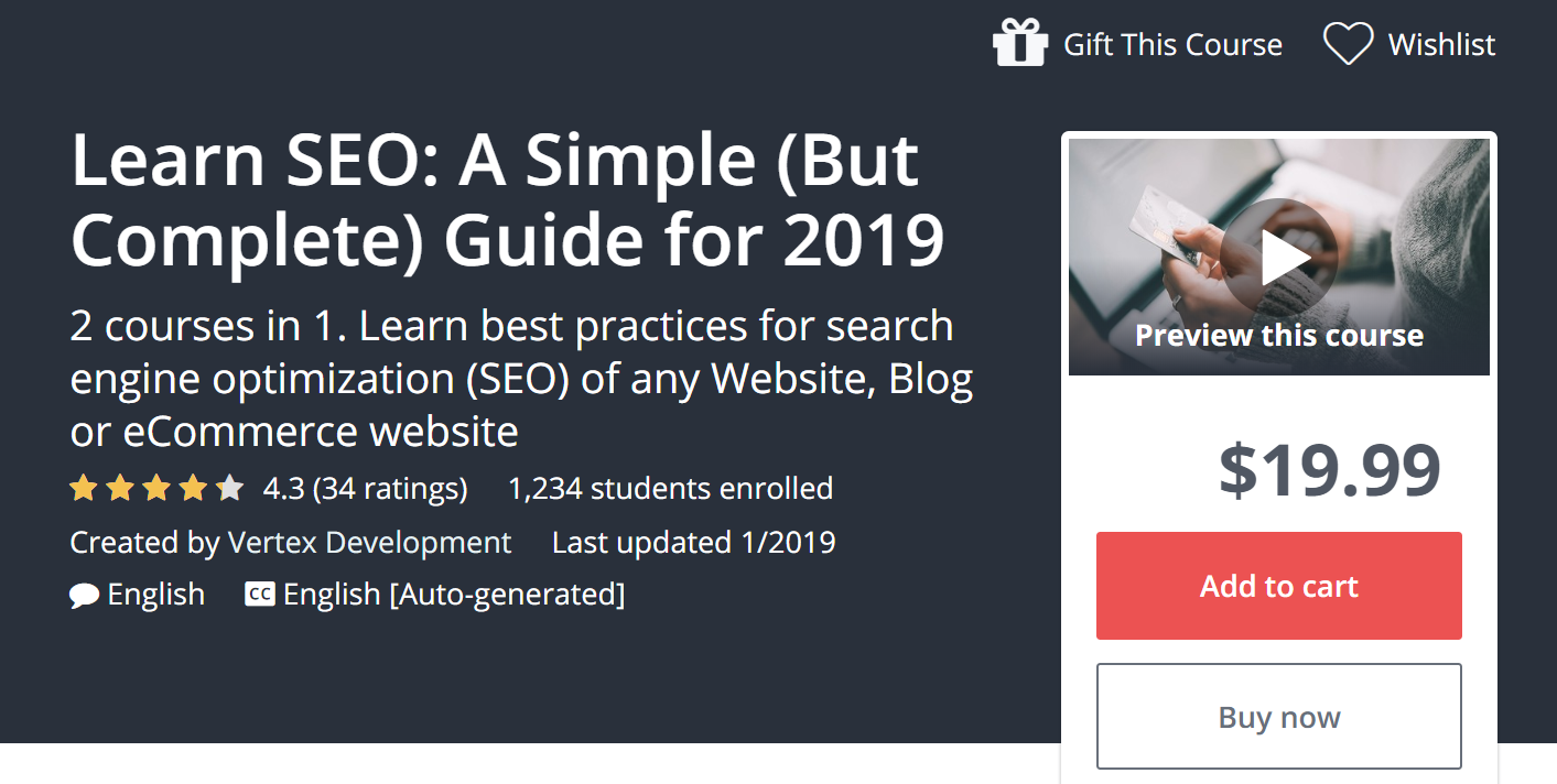 Udemy: เรียนรู้ SEO: คู่มือง่ายๆ (แต่สมบูรณ์) สำหรับปี 2020