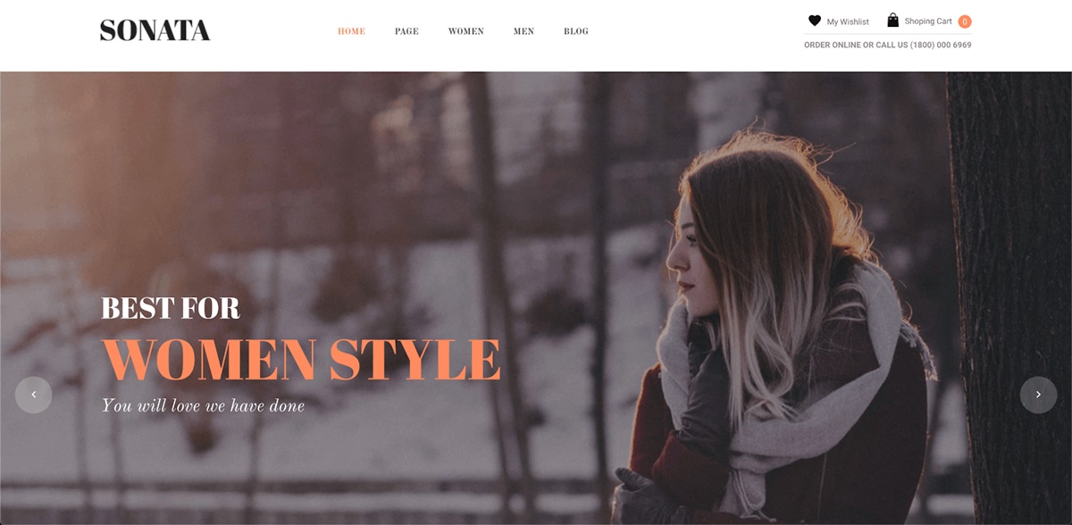 Esempio Sonata è il miglior tema shopify per il negozio di abbigliamento