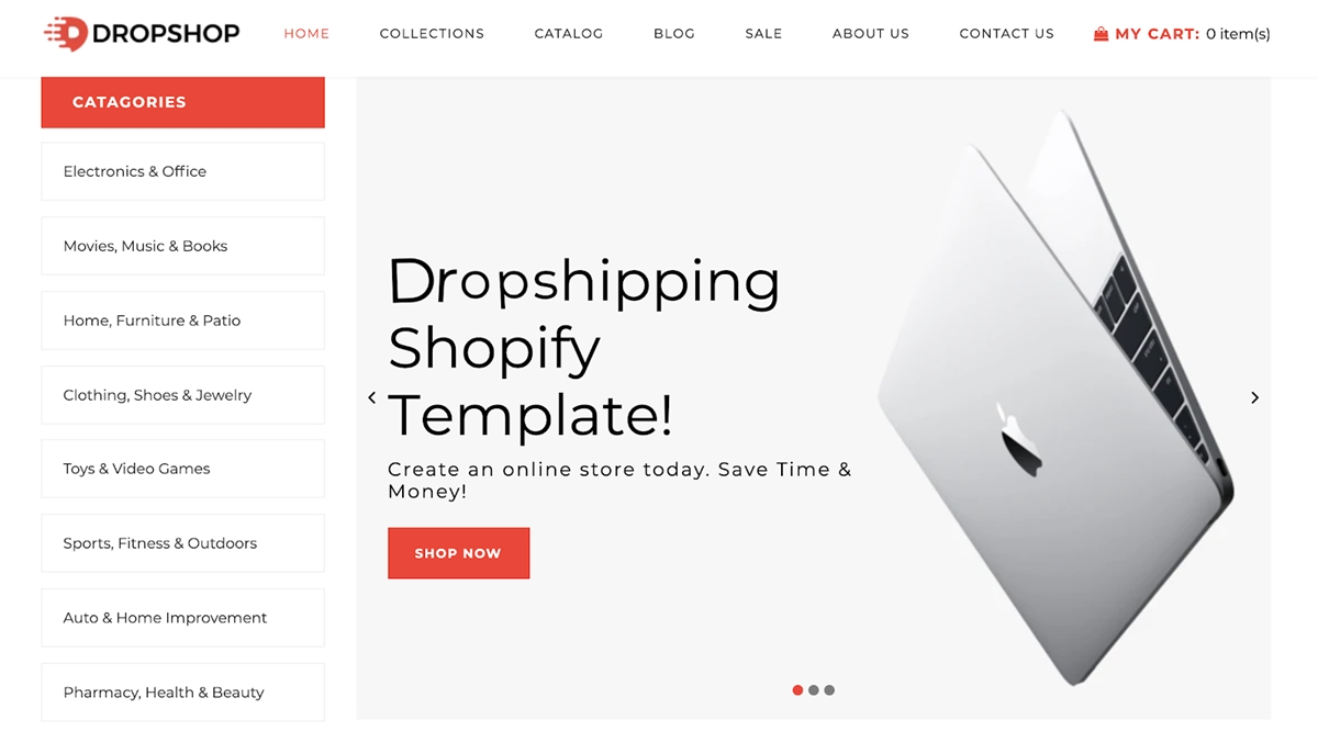 Beispiele für Dropshipping-Shopify-Themes für Dropshipping