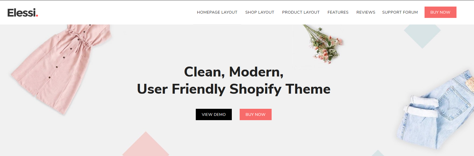 Elessi منتج واحد Shopify موضوع