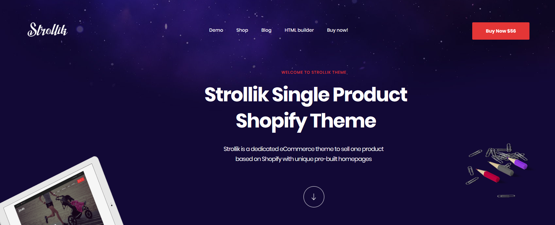 Ap Strollik منتج واحد shopify موضوع