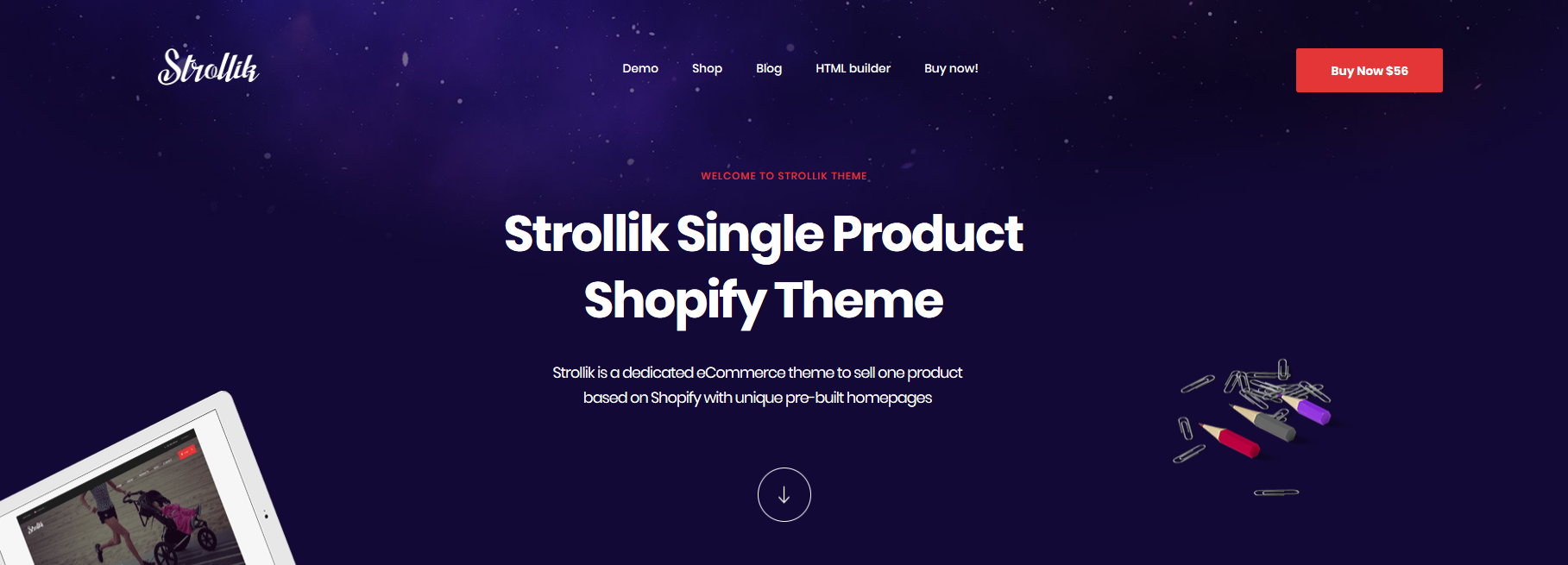 Pojedynczy produkt Ap Strolik motyw Shopify