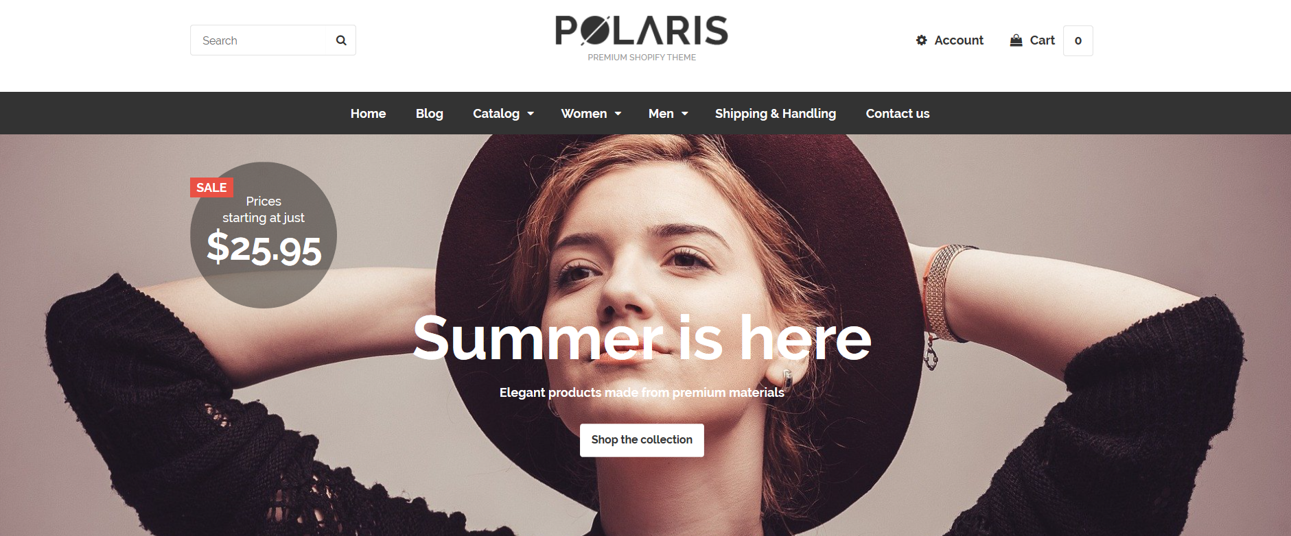 Polaris 테마는 Shopify에서 가장 많이 전환되는 테마입니다.