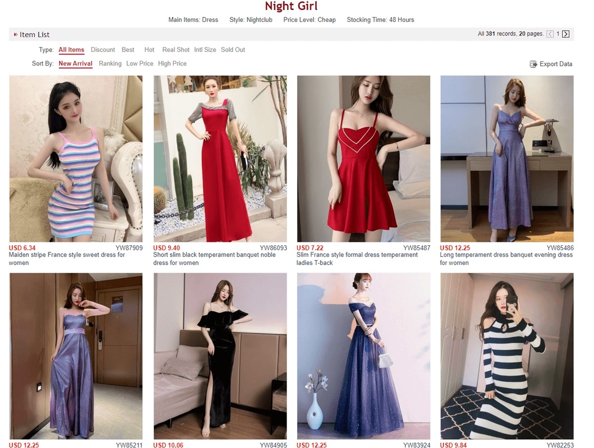 Night Girl site de alternative AliExpress pentru dropshipping