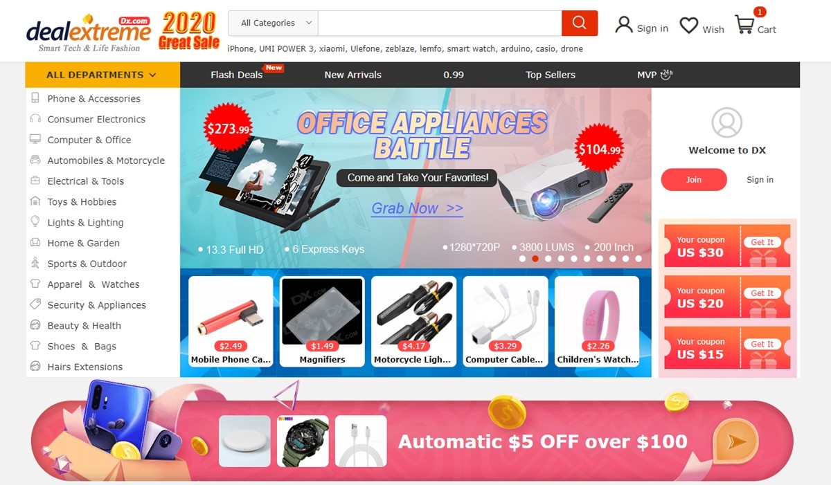 DX adalah penawaran dropshipping global di AliExpress