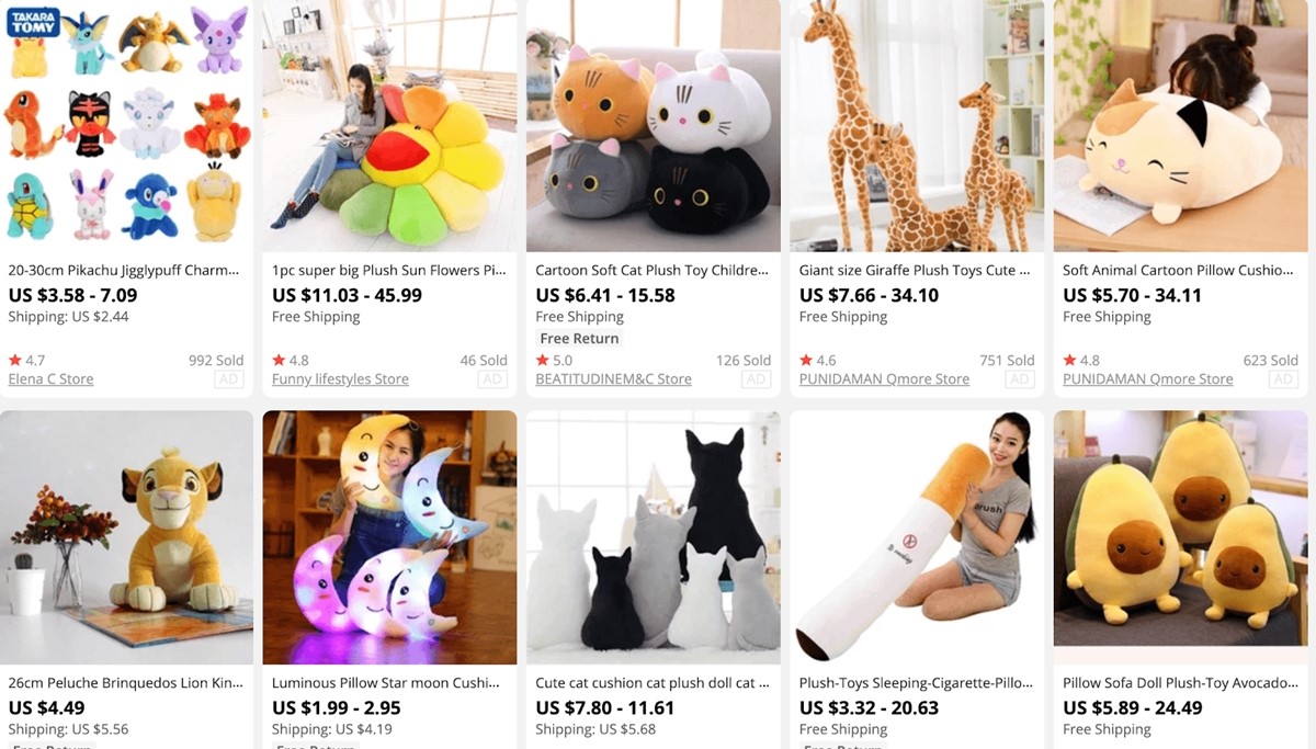 Peluche delle migliori nicchie per il dropshipping