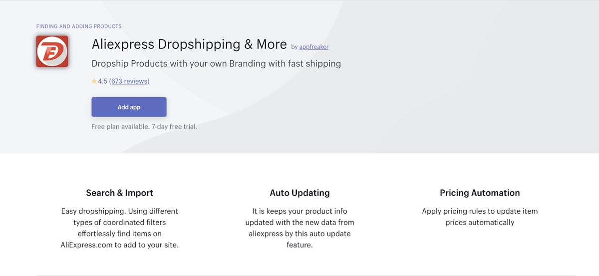 Display Dropshipping Aliexpress