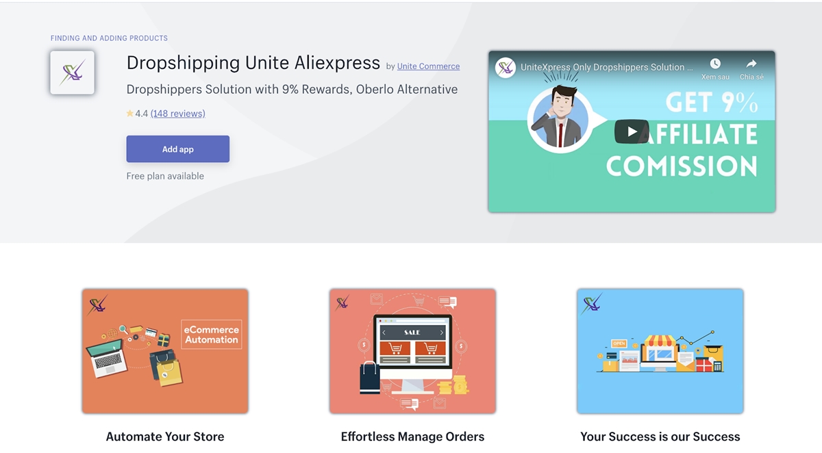 Dropship di Aliexpress UniteXpress per sostituire le alternative oberlo per shopify