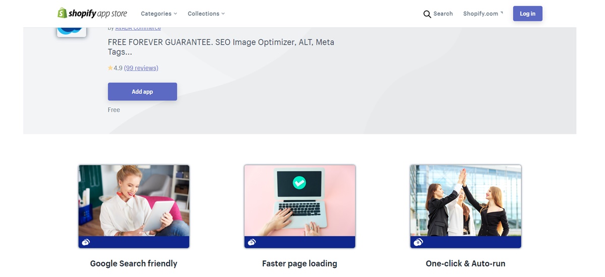 SEOに最適なShopifyアプリを表示する-Avada