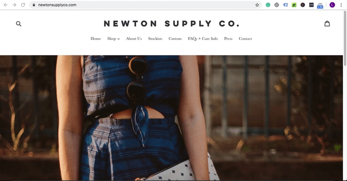 Newton Supply Co sur le premier examen du thème de Shopify