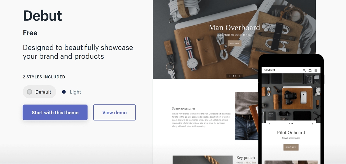 Shopify Debut Theme รีวิว