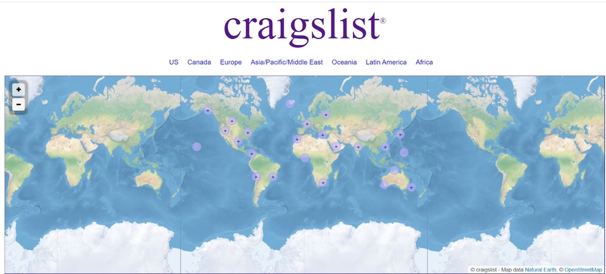 무료 광고 사이트의 Craigslist