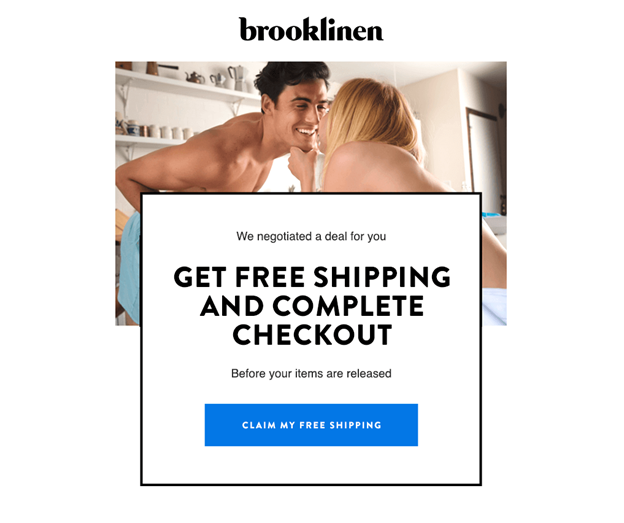 Exemplo de e-mail Brooklinen