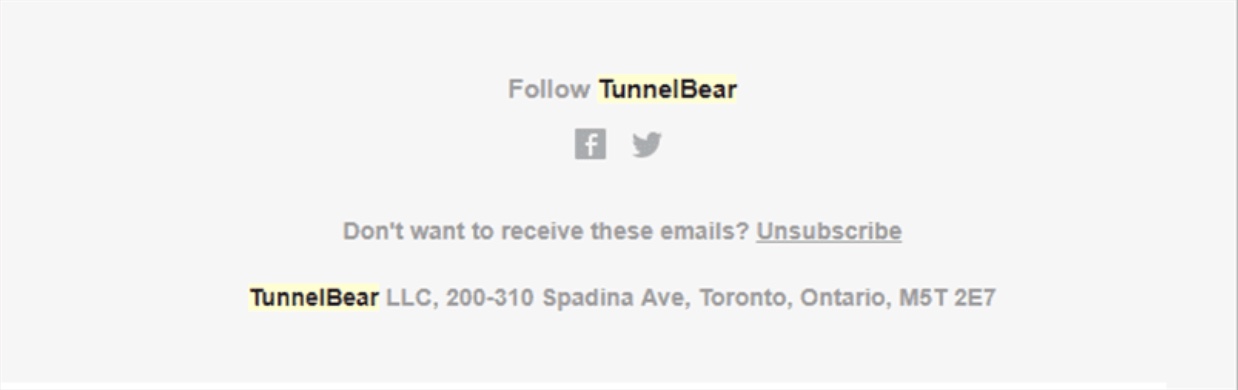 TunnelBear의 이메일