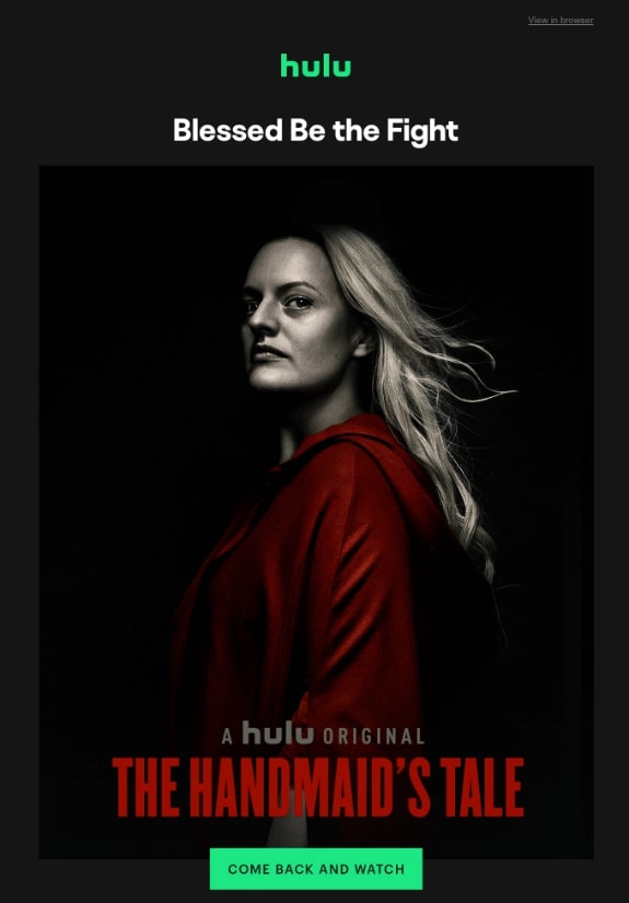 E-mail do Hulu usando imagens 3D