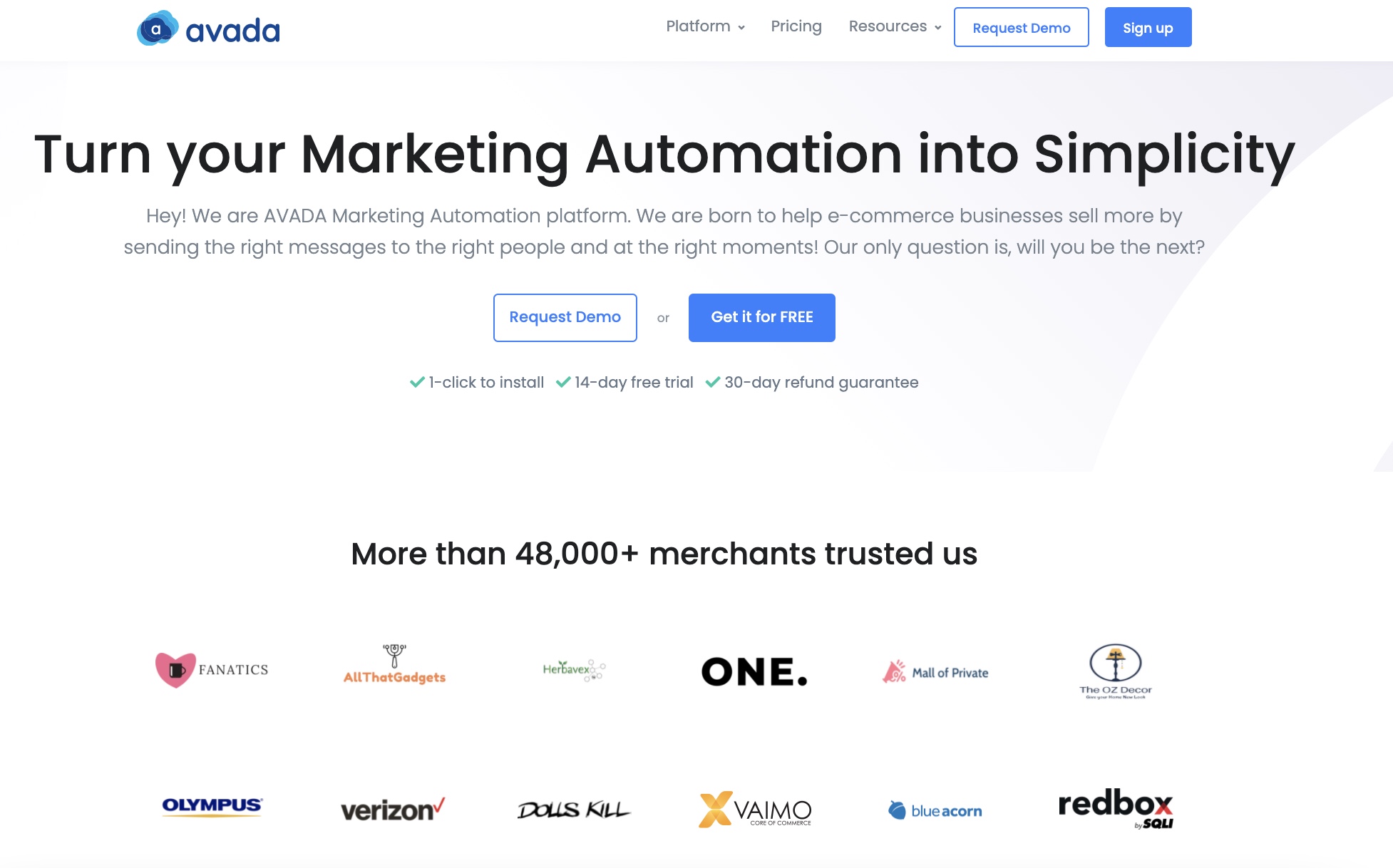 Используйте AVADA Marketing Automation для настройки форм подписки по электронной почте.