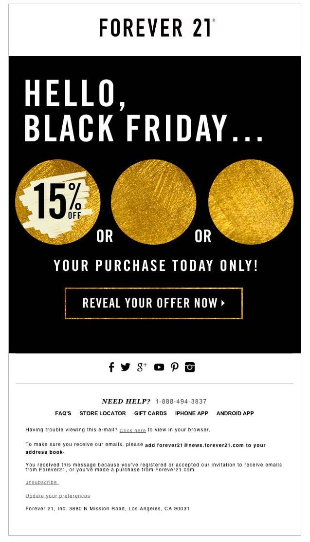 Forever 21's Anticipation Building Email Design