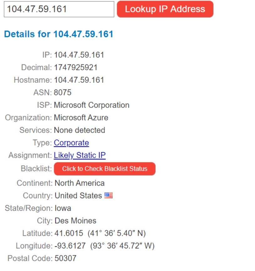 Провести поиск IP-адреса