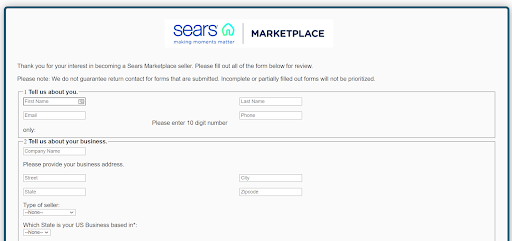 Come registrarsi a Sears Marketplace