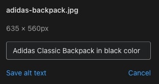 Ajout de texte d'image ALT