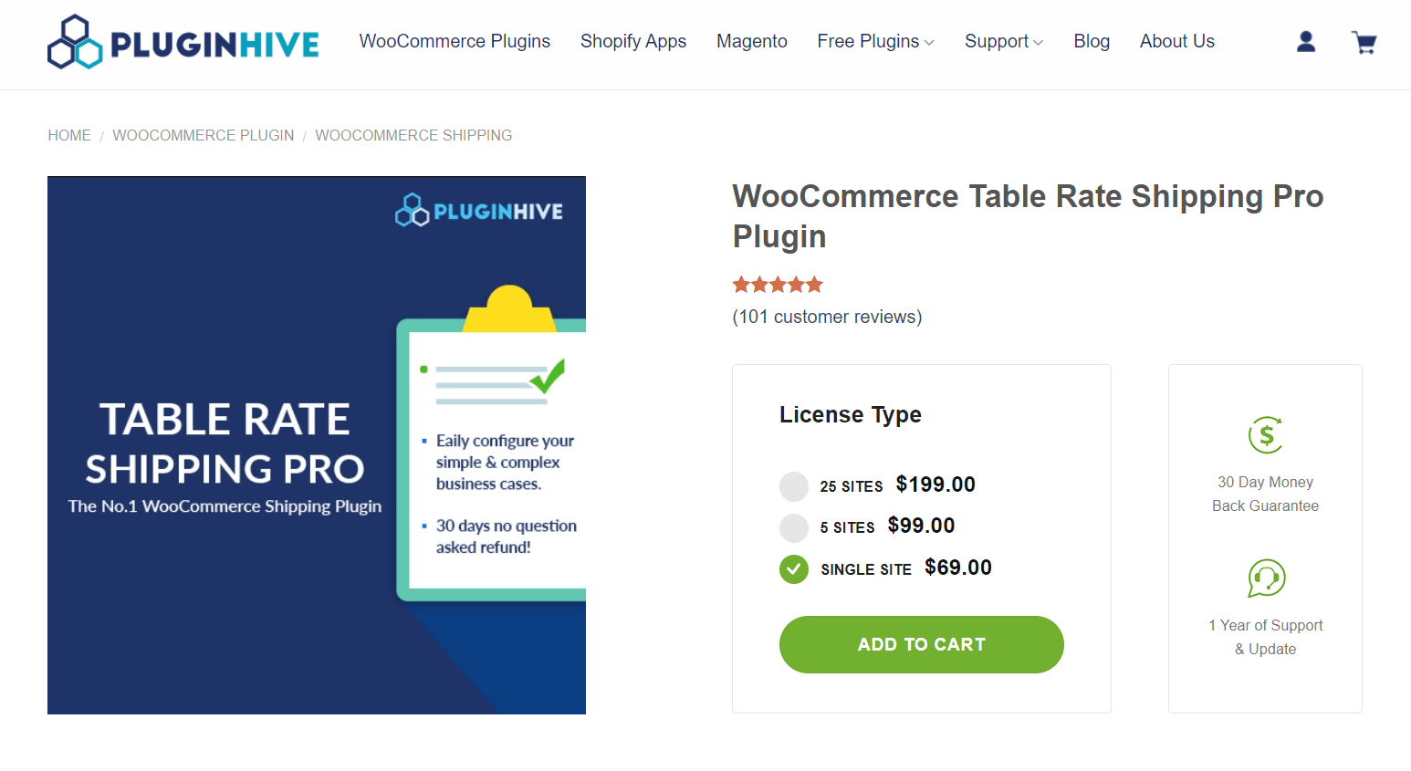 البرنامج المساعد WooCommerce Table Rate Shipping Pro