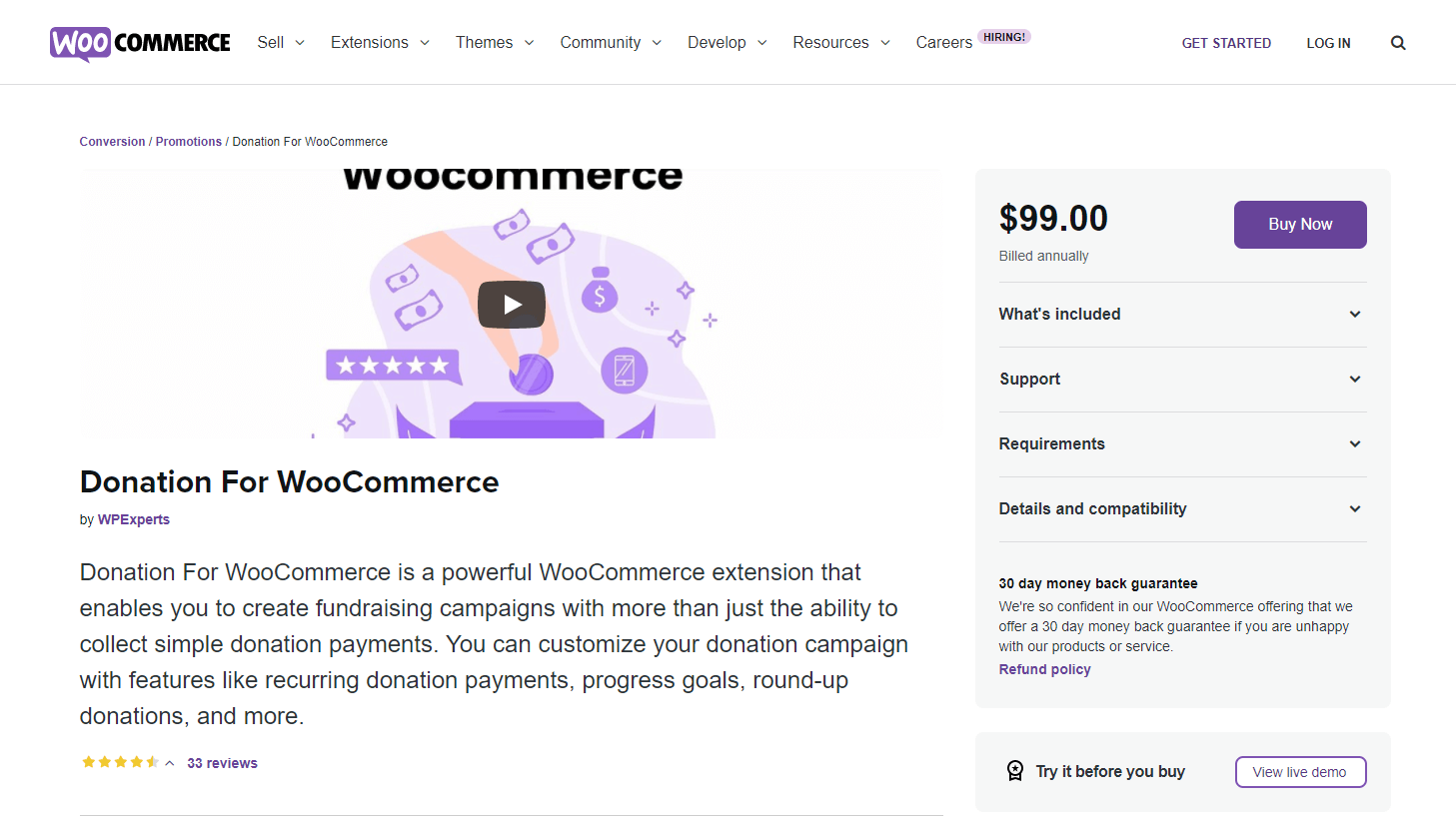 darowizna dla woocommerce