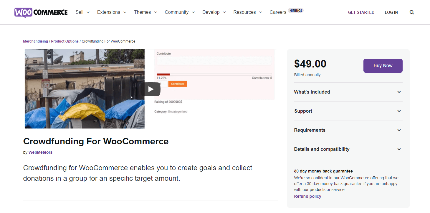 Financiación colectiva para WooCommerce