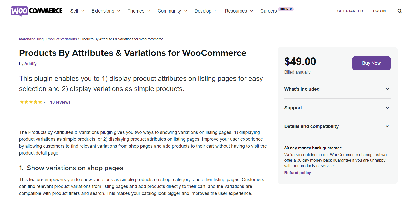 Productos por atributos y variaciones para WooCommerce