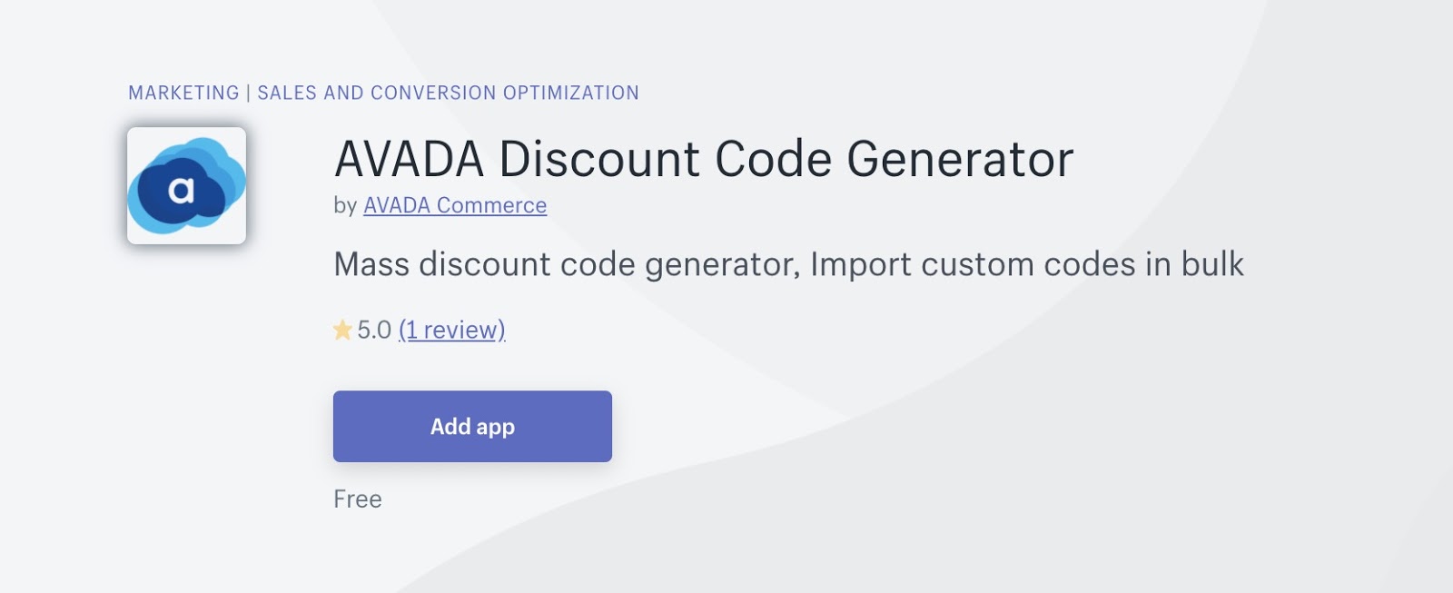 ¿Cuánto cuesta comprar aplicaciones generadoras de códigos de descuento AVADA en Shopify?