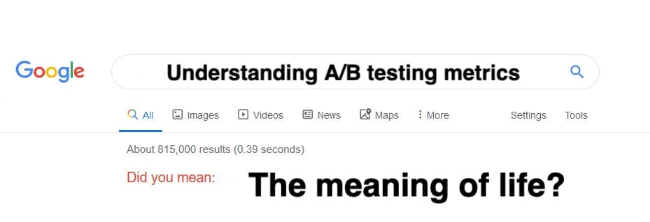 「A/B テスト指標の理解」というフレーズの Google 検索